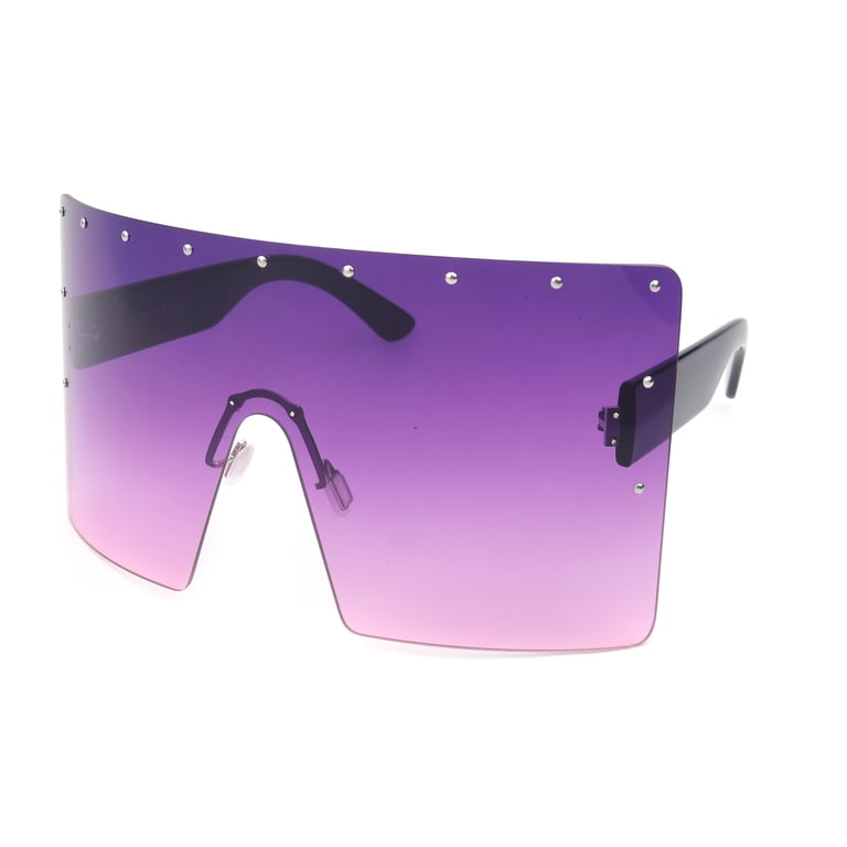 Newbee Fashion One Piece Lens Oversized Square Rimless Large  display picture 2