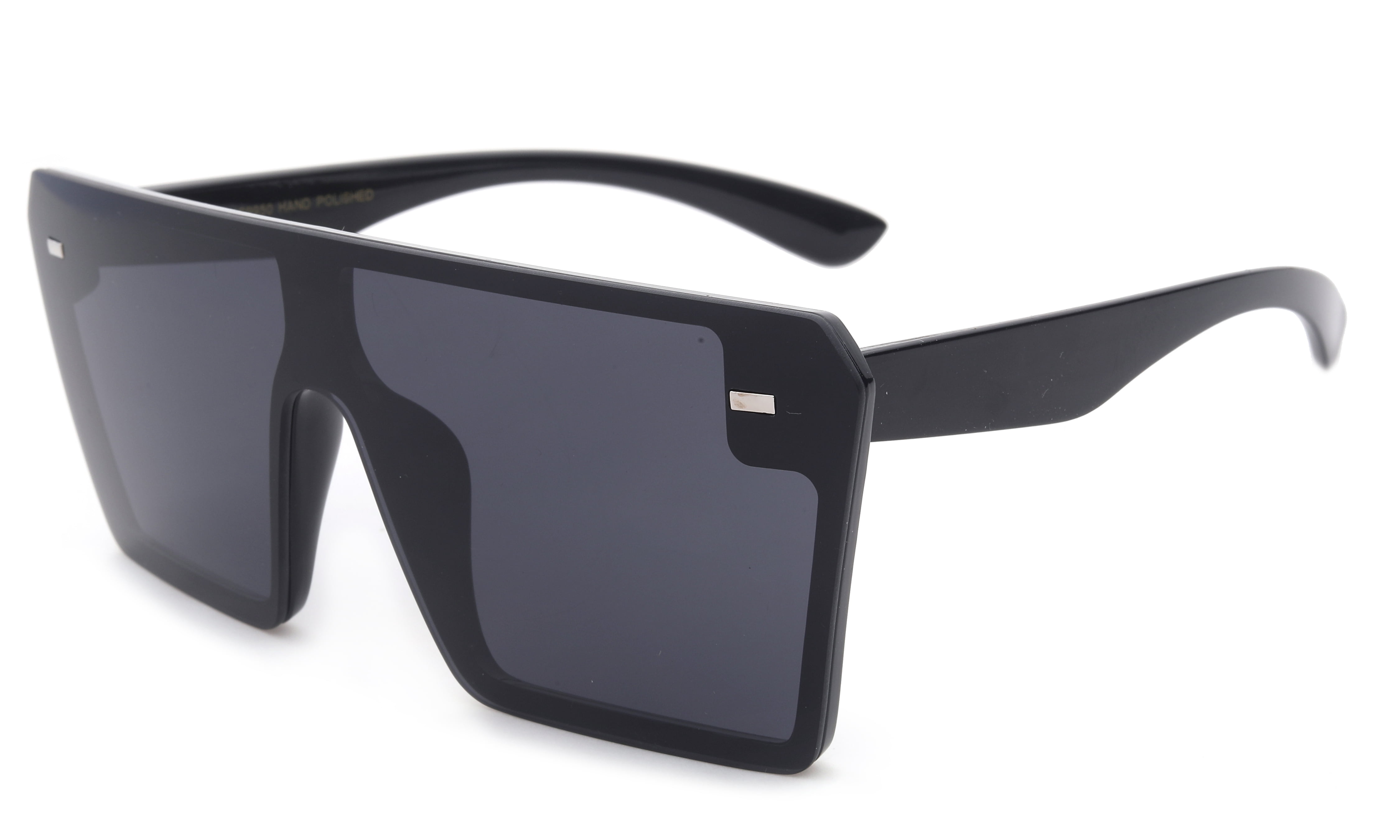 Classic Black Oversized Square Sunglasses - Gradient Smoke Lenses FACE CARD Oversized Square Sunglasses | Giant Vintage Eyewear main image 2