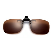 Newbee Fashion - Polarized Clip-On Flip Up Metal Clip Sunglasses Multi Purpose Flash Polarized Lenses Glasses not included