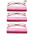 thumbnail image 1 of Newbee Fashion-Portable Compact Reading Glasses in Aluminum Case Metal Oval Shaped Reading Glasses with Spring Hinge in Portable Compact Case Lightweight Reader Slim Design Comfort fit, 1 of 7