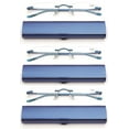 thumbnail image 1 of Newbee Fashion-Portable Compact Reading Glasses in Aluminum Case Metal Rectangle Rimless Reading Glasses Super Lightweight Reader Slim Design Comfort Fit 3 Pack Blue 1.00, 1 of 1