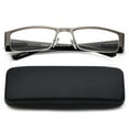 thumbnail image 1 of Newbee Fashion- Premium High Quality Metal Half Frame Reading Glasses Spring Hinge Half Rim Readers in Hard Case, 1 of 4