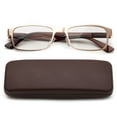 thumbnail image 1 of Newbee Fashion- Readers Metal Deluxe High Quality Reading Glasses Rectangular Frame Spring Hinge in Hard Case, 1 of 4