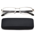 thumbnail image 1 of Newbee Fashion-Semi Half Readers Premium Reading Glasses Half Frame Slim Reading Glasses in Case, 1 of 4
