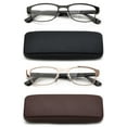 thumbnail image 1 of Newbee Fashion Unisex Metal Oval Reading Glasses with Case, 1 of 4