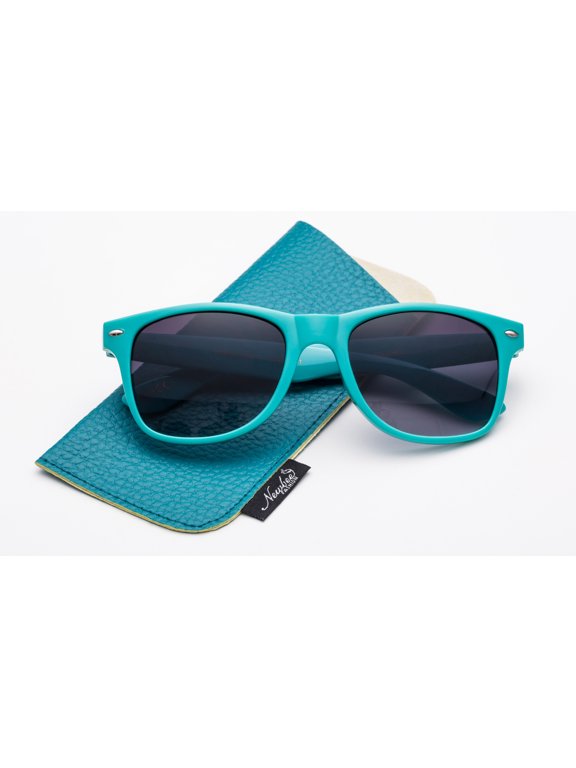 Newbee Fashion-Vintage Style Sunglasses with Pouch Men Women Classic 80's Retro Vintage Design UV Protection