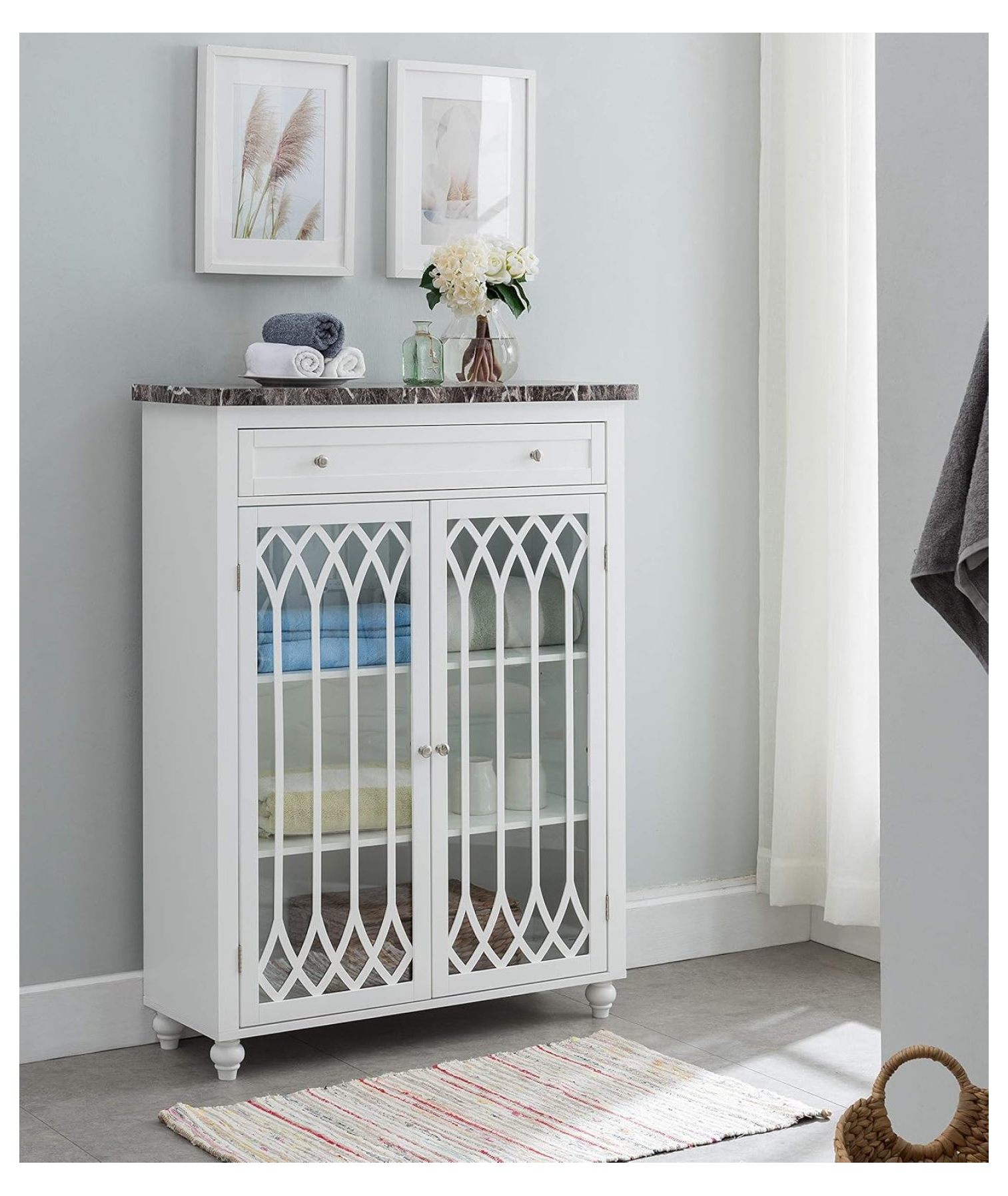 Newberry Standing Bathroom Storage White