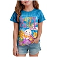 thumbnail image 1 of 1-13 Years Boys Girls Easter Shirts Cute Rabbit Eggs Graphic Kids Short Sleeve T-Shirt Crew Neck Toddler Tee Tops Baby Summer Clothes Blue, 1 of 6