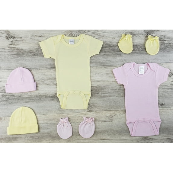 Newborn 7 Pc Baby Clothes Set Ls_0609nb Color:pink/yellow