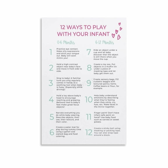 Newborn Activities Developmental Play Guide Poster Sensory Exploration (10) Canvas Painting Posters And Prints Wall Art for Living Room Bedroom Decor