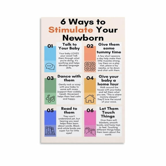Newborn Activities Developmental Play Guide Poster Sensory Exploration (8) Canvas Painting Posters And Prints Wall Art for Living Room Bedroom Decor