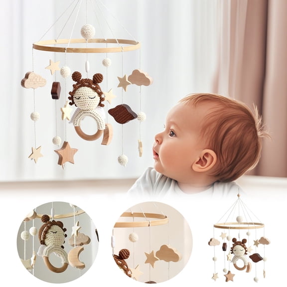 Angel Crochet Doll Wooden Multifunctional Baby Hand Eye Coordination Net Bed Stand Ornament Toy
