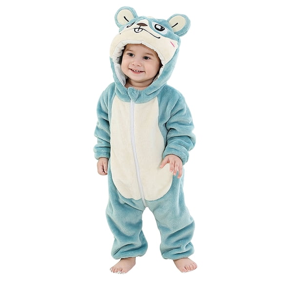 Animal Baby Jumpsuits Baby Hooded Clothes Cute Long Sleeve Bodysuit Baby Winter Outfit for Baby Girls Boys 6-12 Months