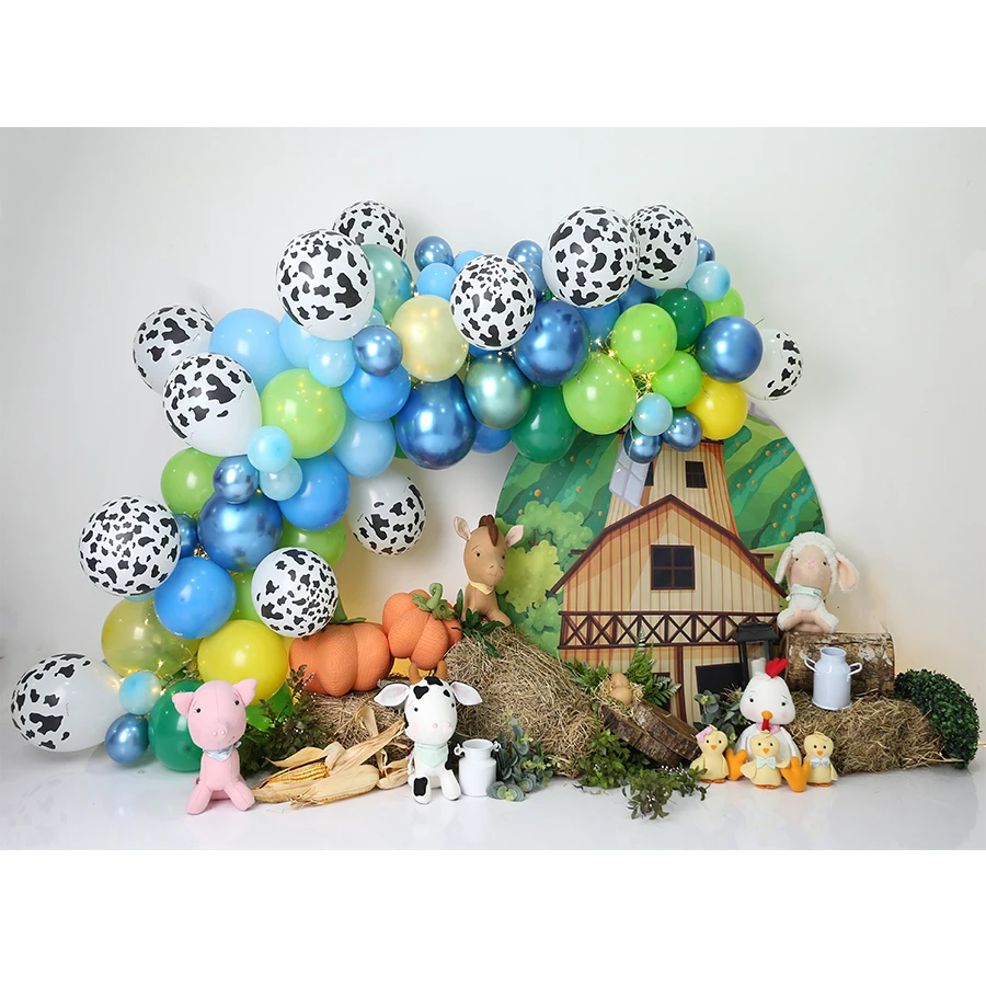 Newborn Baby 1st Birthday Cake Smash Party Backdrop Colorful Balloon ...