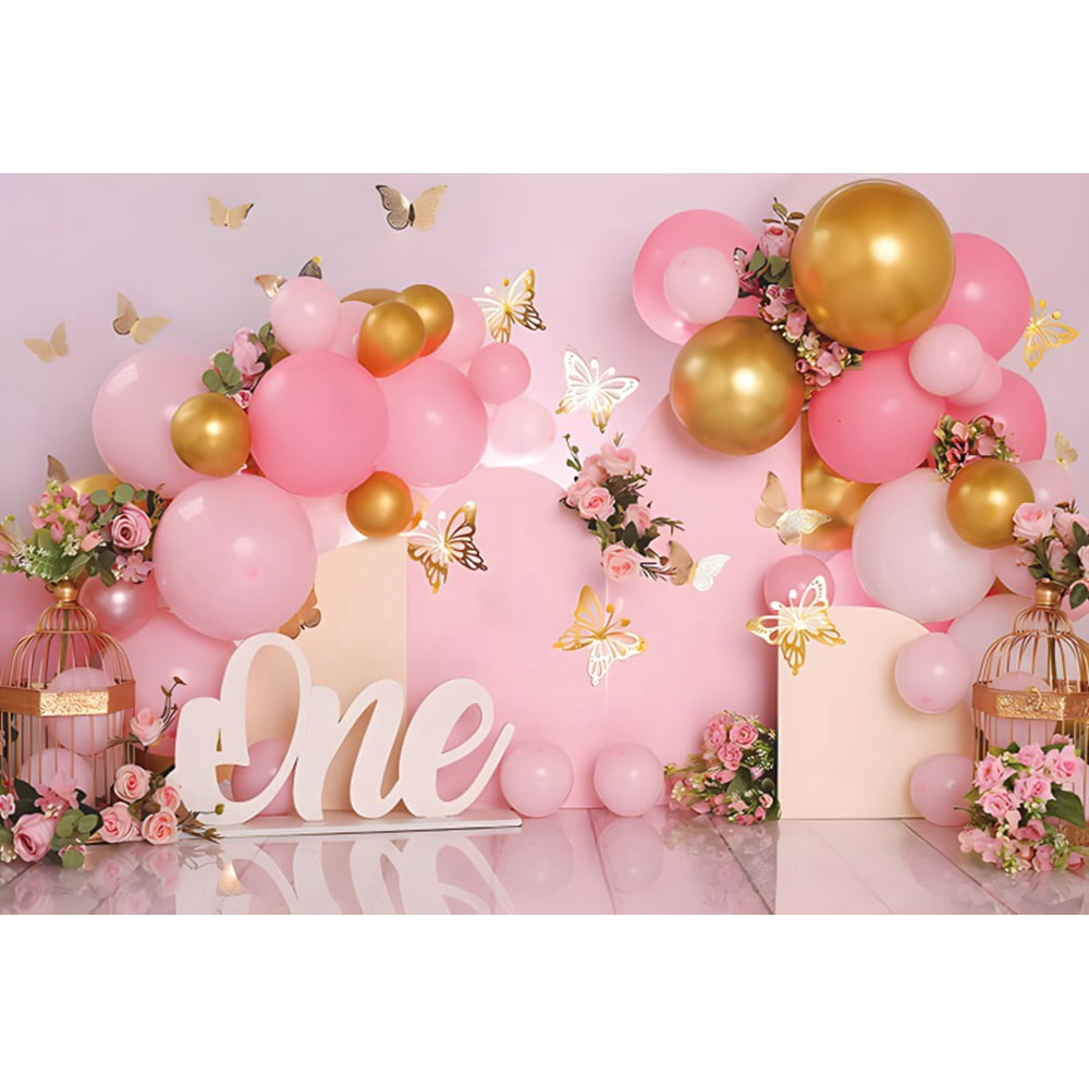 Newborn Baby 1st Birthday Party Photography Background Girls Cake Smash ...