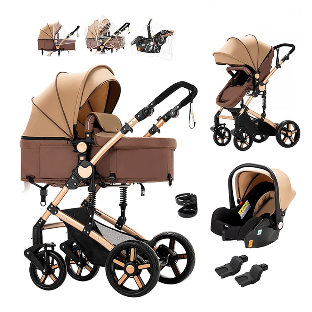 3 in 1 Newborn Baby Stroller, HighView, Convertible with Reversible Seat, AntiShock