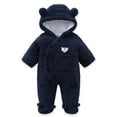 thumbnail image 1 of Newborn Baby Bear Fleece Outfit Footie Jumpsuit Winter Romper Snowsuit outfit Bear Suit Warm Hooded Outfits Infant Romper Jumpsuit, 1 of 3