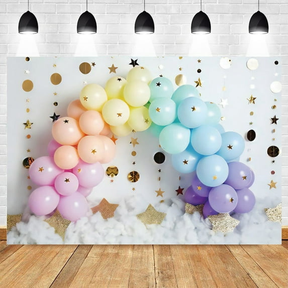 Newborn Baby Birthday Party Balloons Cake Smash Interior Room Background Photography Child Family Photocall Backdrop Photo Studi