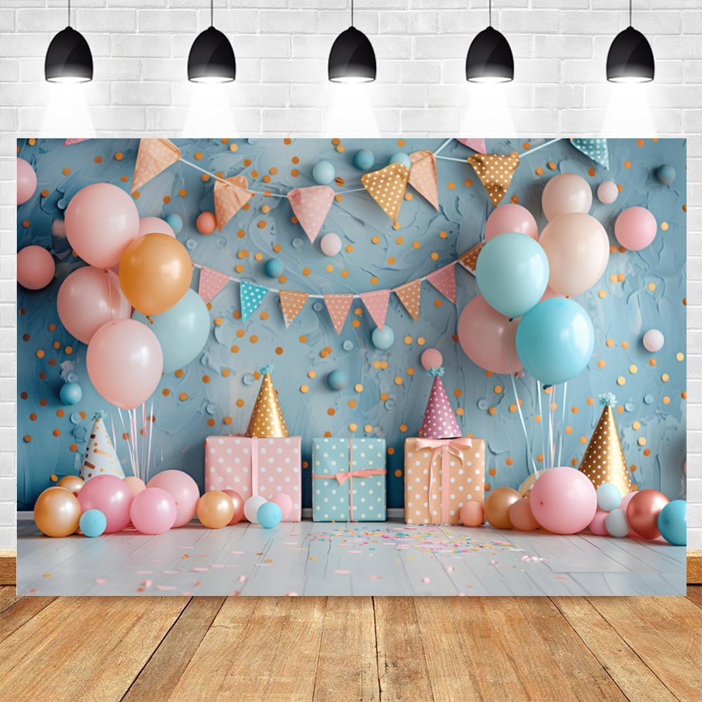 Newborn Baby Birthday Photography Background Hot Air Balloons Bear Baby ...