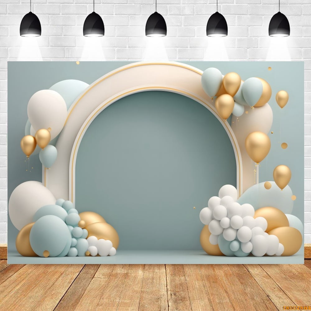 Newborn Baby Birthday r Backdrop Arch Balloons Baby Shower Portrait ...