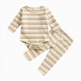 thumbnail image 1 of Newborn Baby Bodysuit Outfit Knit Long Sleeve Tops Set Infant Girl Fall Clothes, 1 of 7