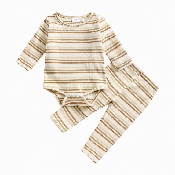 Newborn Baby Bodysuit Outfit Knit Long Sleeve Tops Set Infant Girl Fall Clothes
