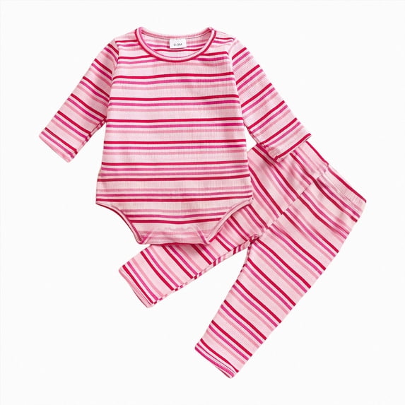 Newborn Baby Bodysuit Outfit Knit Long Sleeve Tops Set Infant Girl Fall Clothes
