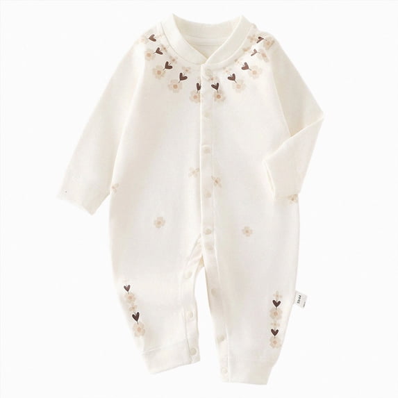 Newborn Baby Bodysuit for 12-18 Months Unisex Baby Jumpsuit Pure Cotton Long Sleeve Baby Outfit Soft Cozy for Boys and Girls Brown