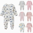 thumbnail image 1 of Newborn Baby Bodysuit for 3-6 Months Baby Boys Girls Casual Jumpsuit Long Sleeve Soft Cozy Romper Light Pink, 1 of 5