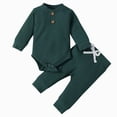 thumbnail image 1 of Newborn Baby Bodysuit for 3-6 Months Baby Boys and Girls Autumn and Winter Home Wear Baby Warm Clothing Green, 1 of 4