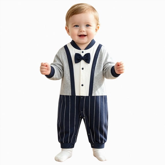 Newborn Baby Bodysuit for 5-8 Months Baby Clothes Fall Winter Cotton Baby Boy Girl Comfortable Soft and Stylish Grey