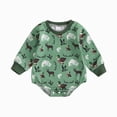 thumbnail image 1 of Newborn Baby Bodysuit for 6-12 Months Baby Boy Girl Romper Long Sleeve Bodysuit Baby Fall Winter Clothes Green, 1 of 6