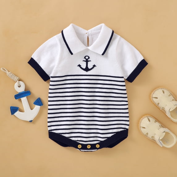 Newborn Baby Bodysuits Cotton Knitted Toddler Boys Girls Jumpsuit Outfit Short Sleeve Infant Children Clothing One Piece Overall