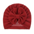 thumbnail image 1 of Newborn Baby Bow Knot Turban Hat Boys Girls Waffle Wrap Beanie Cap Comfy Hospital Bonnet Infants Turbans Red, 0-18 Months, 1 of 2