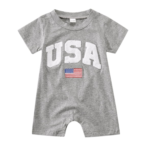 Newborn Baby Boy 4th of July Outfit American Flag USA Romper Jumpsuit Infant Boy Fourth of July Summer Clothes