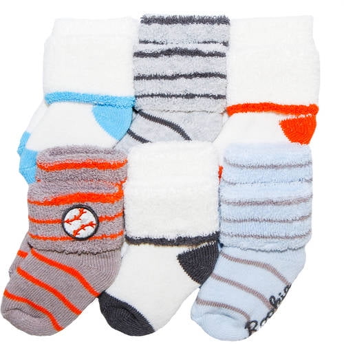 Newborn Baby Boy 6-Pack Terry Cuff Socks