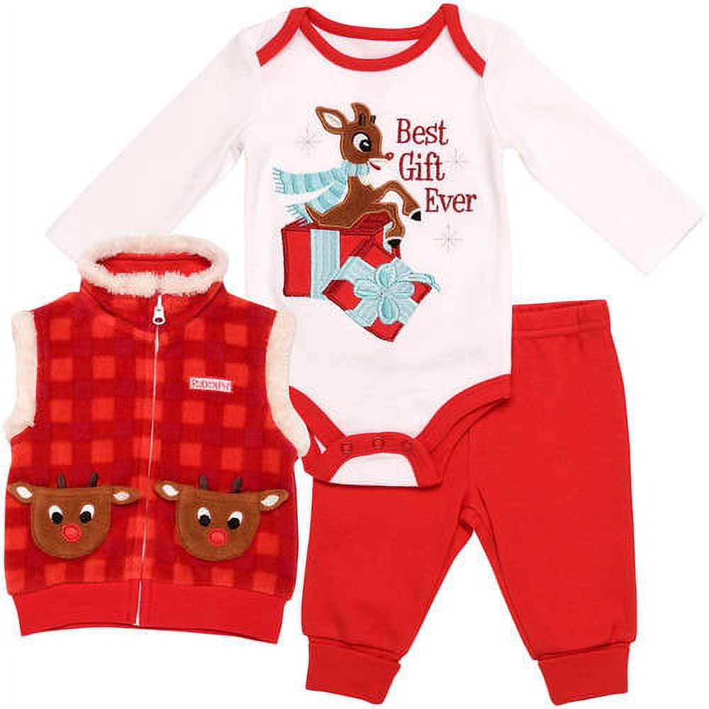 Newborn Baby Boy Bodysuit, pant and vest set