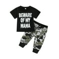 thumbnail image 1 of Newborn Baby Boy Clothes 6 12 18 24 Months Short Sleeve Letter Print O-Neck T-Shirt Tree Long Pants 2Pcs Outfit Sets, 1 of 10