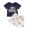 thumbnail image 1 of Newborn Baby Boy Clothes Cowhead Pattern and Letter Printed Round Neck T-shirt + Shorts Set 2PCs Infant Summer Outfits, 1 of 5