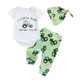 thumbnail image 1 of Newborn Baby Boy Clothes Cute Fishing Short Sleeve Romper Shirt Tops Pants Summer Spring Outfits Hat Set,Green, 1 of 6
