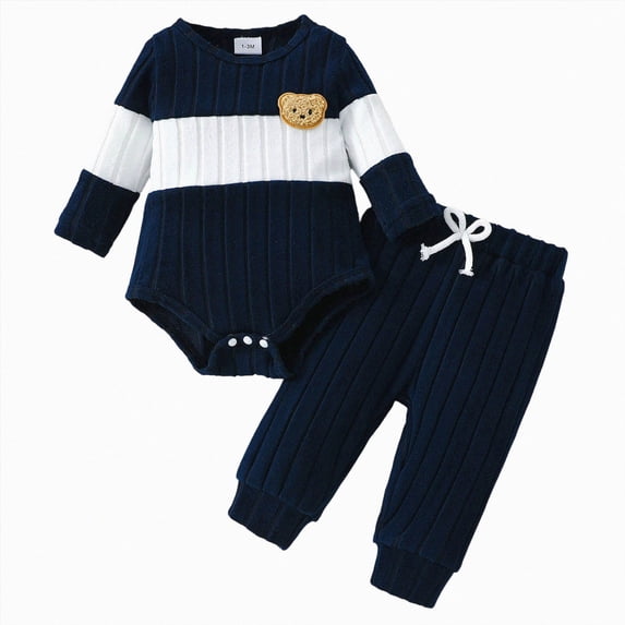 Newborn Baby Boy Clothes Infant Boy Girl Striped Long Sleeve Sweatshirt Romper Bodysuit Soft Fall Winter Outfit