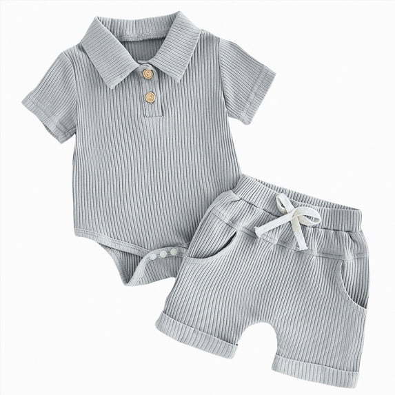 Newborn Baby Boy Clothes Little Boy Dinosaur Short Sleeve T-Shirt Shorts Summer Play Clothes Workout Outfits Blue 6-12 Months