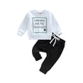thumbnail image 1 of Newborn Baby Boy Clothes Long Sleeve Pull On Sweatshirt Elastic Waist Pants 2Pcs Spring Fall Winter Outfits, 1 of 10
