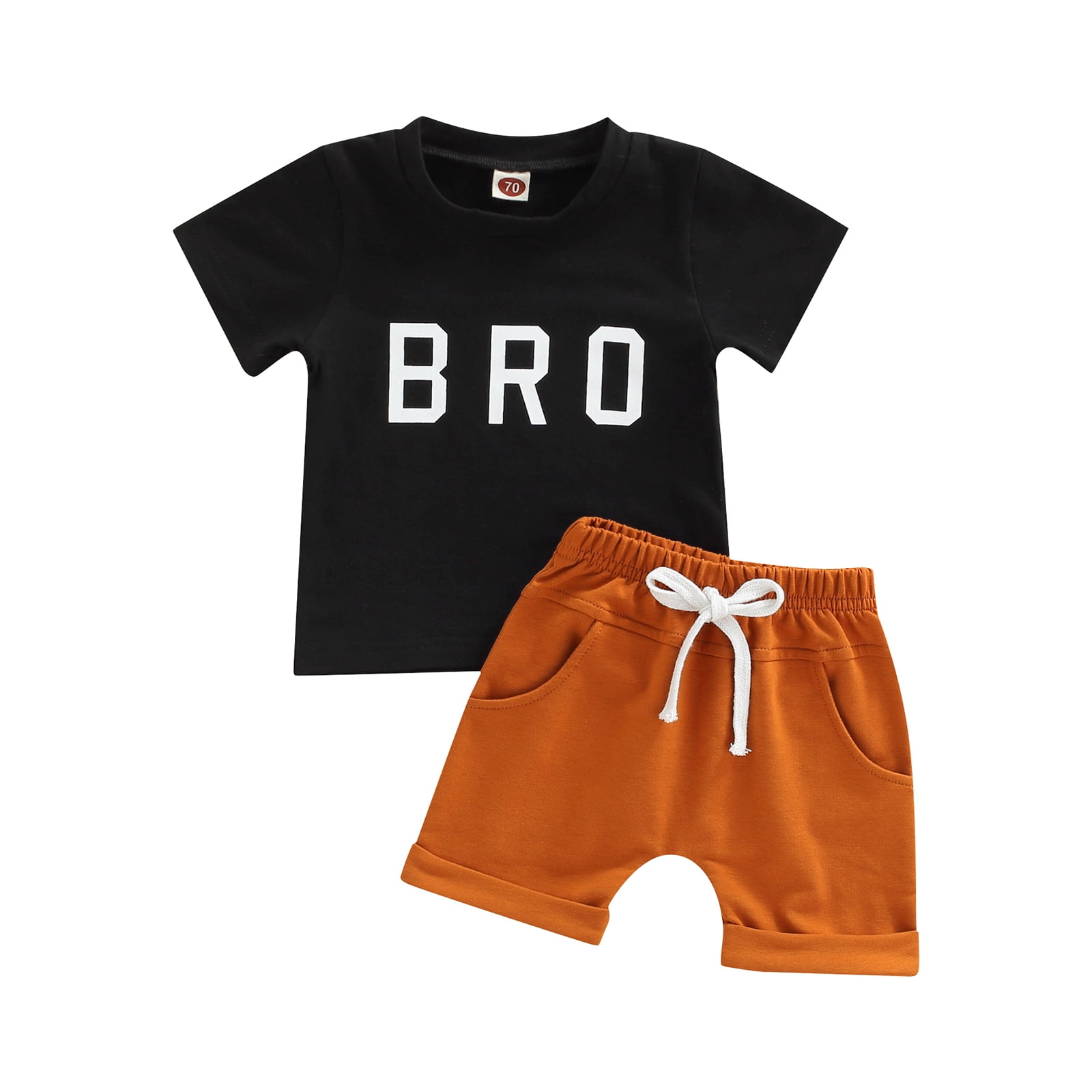 Newborn Baby Boy Clothes Summer Short Sleeve Tshirt Tops Solid Color Shorts 3 6 9 12 18 Months