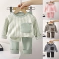thumbnail image 1 of Newborn Baby Boy Clothes Waffle Striped Long Sleeve Sweatshirt Pullover Tops and Pants Sets Fall Winter Outfits(Light Green,9-10 Years), 1 of 8