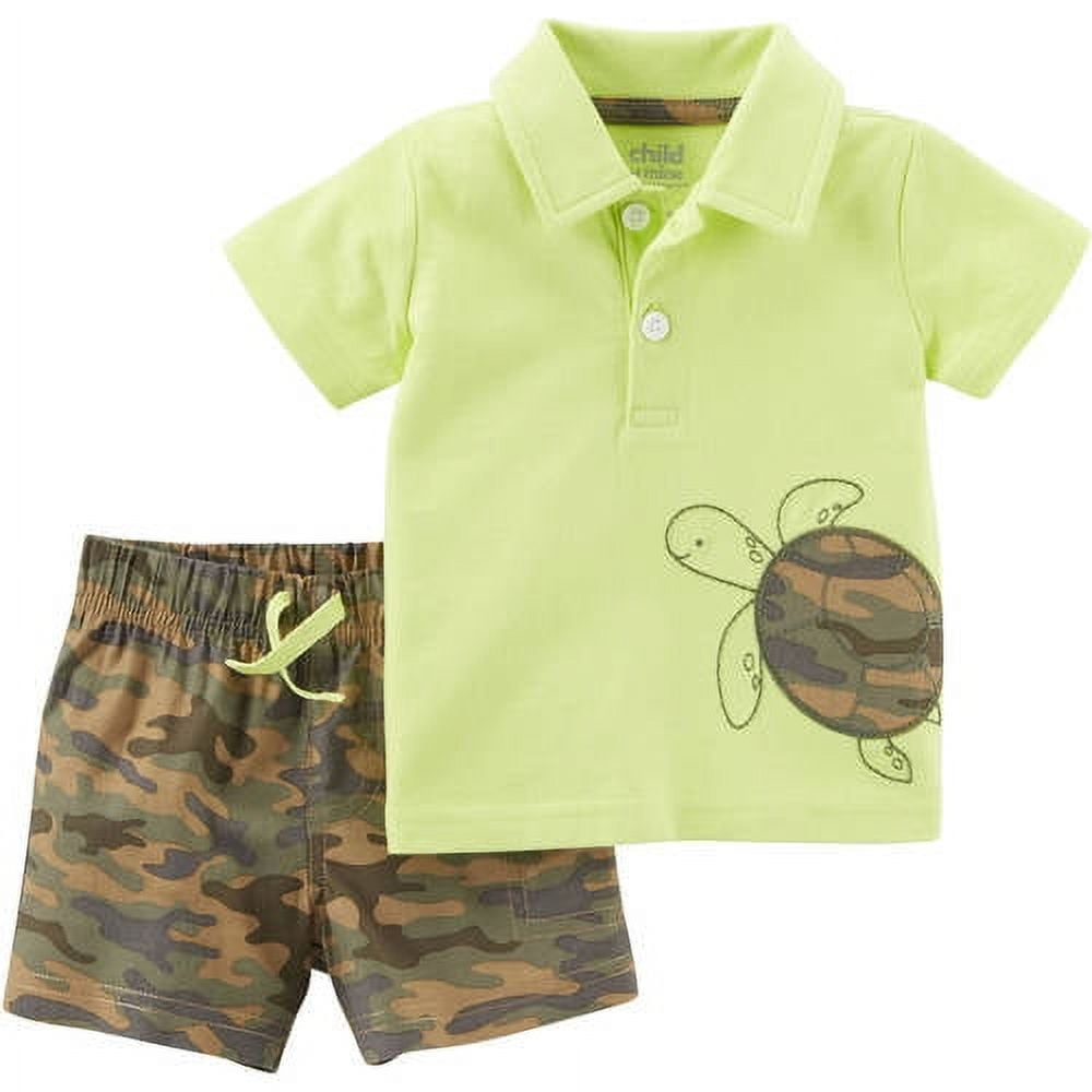 Newborn Baby Boy Collared Shirt and Shorts Set