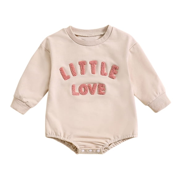 Newborn Baby Boy Fall Outfit Romper Long Sleeve Jumpsuit Bodysuit Newborn Cute Onesie Bodysuit Infant Soft One Piece Pajamas Boy Girl Home Clothes