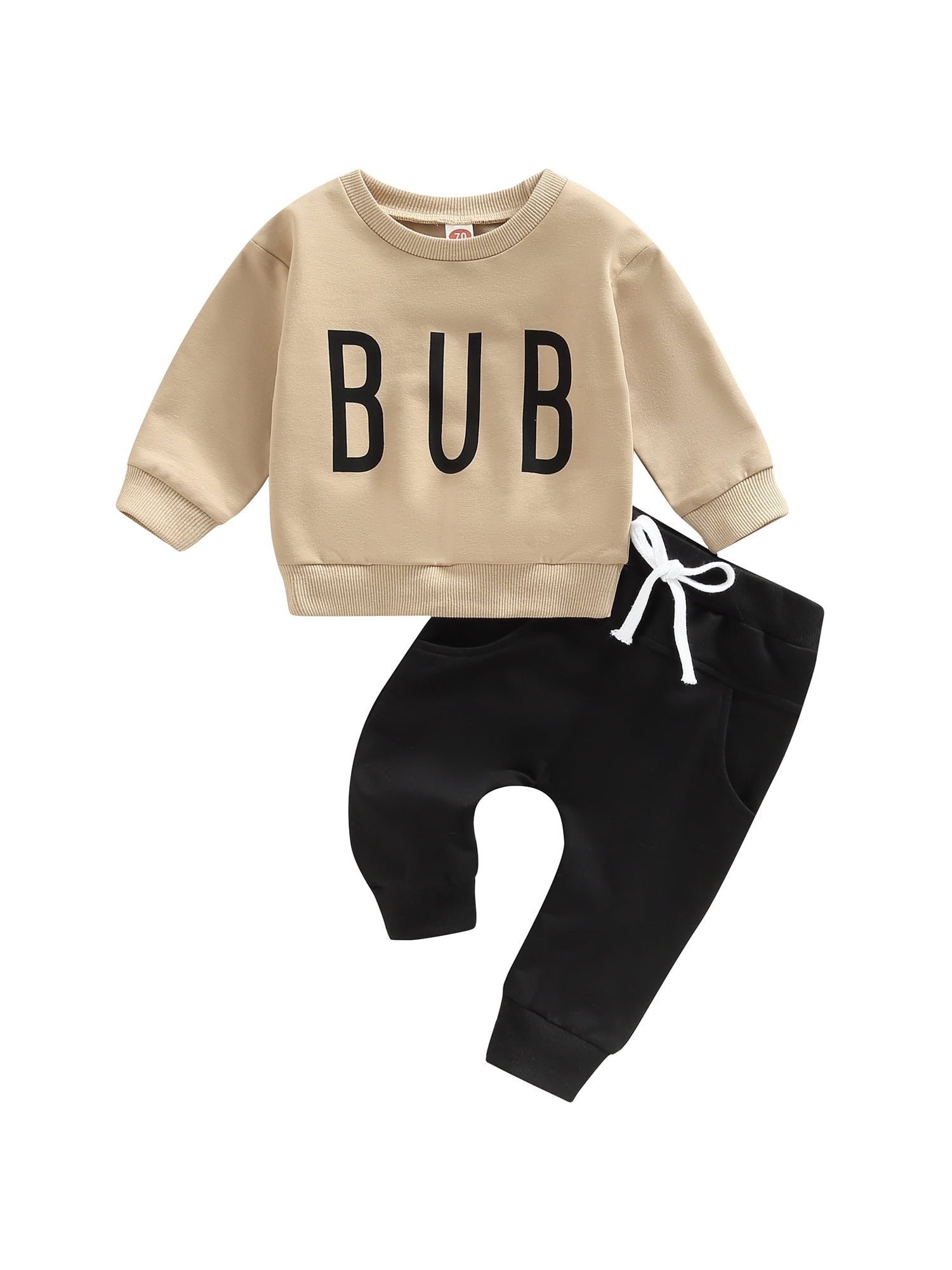Newborn Baby Boy Fall Winter Clothes Long Sleeve Pull On Sweatshirt Top