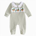 thumbnail image 1 of Newborn Baby Boy Fall Winter Clothes Rugby Embroidery Long Sleeve Collared Romper Jumpsuit 0 3 6 Months Cute Infant One Piece Outfit Kaprioy Baby Boy Clothes, 1 of 6