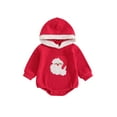 thumbnail image 1 of Newborn Baby Boy Girl Christmas Oufits Santa Hooded Sweatshirt Romper Bodysuit My First Christmas Fall Winter Clothes, 1 of 8